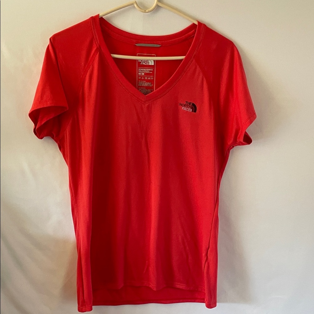 The North Face Women's Bright Red V-Neck Tee